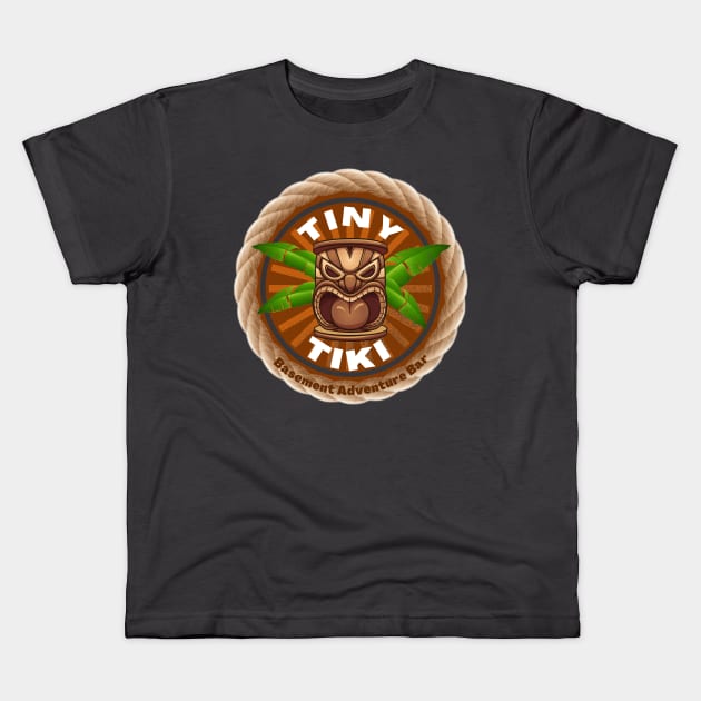 Tiny Tiki Basement Adventure Bar Kids T-Shirt by Browngator1